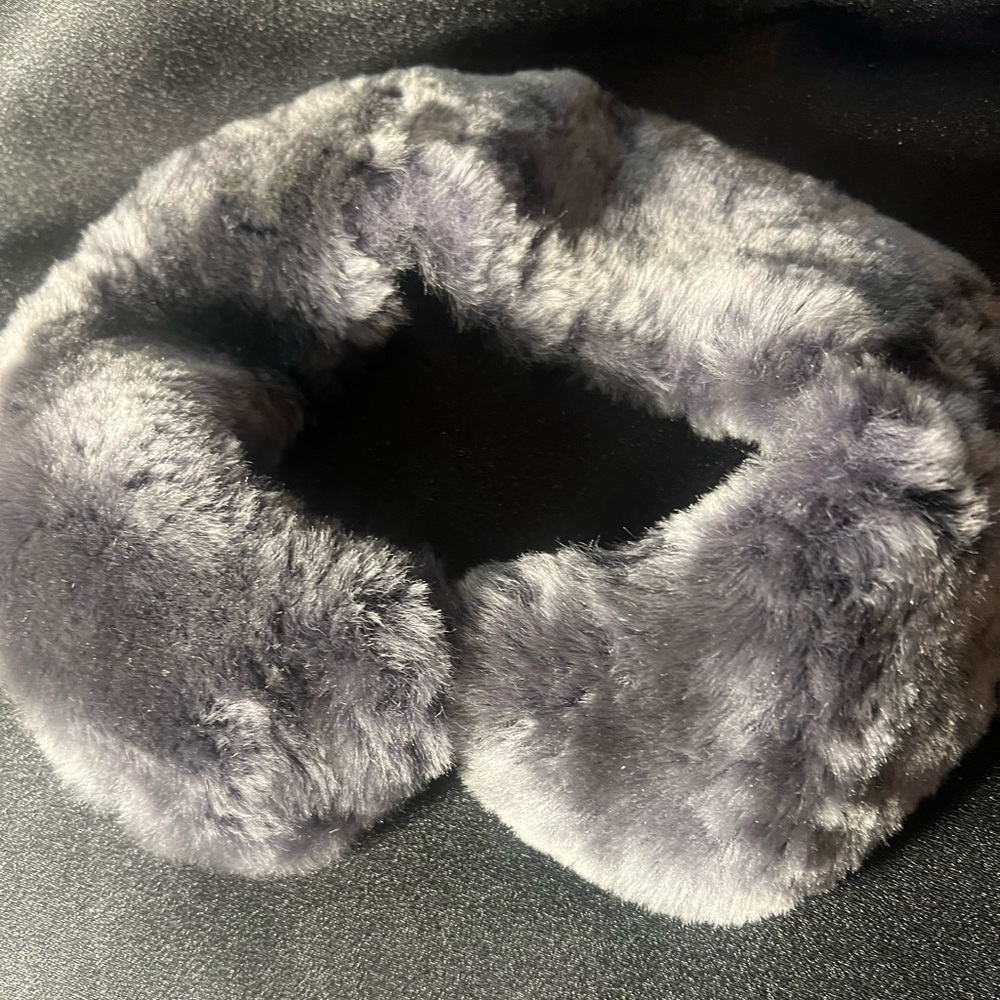 Vintage Genuine Mouton Fur Smoky Grey Collar
